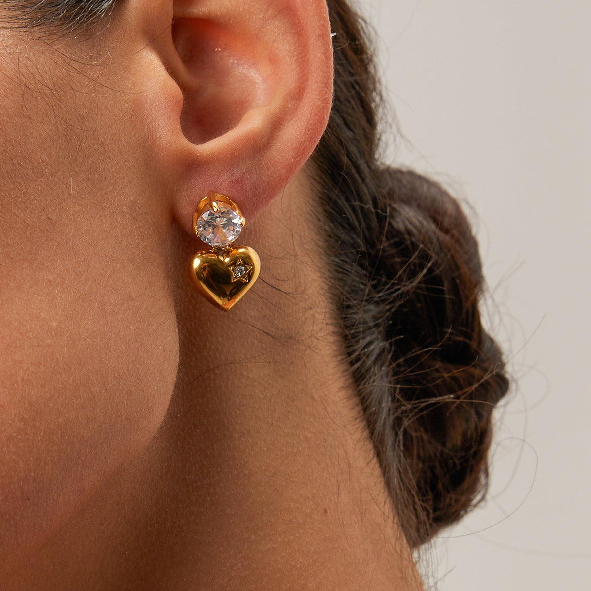 Golden Heartlight Drop Earrings