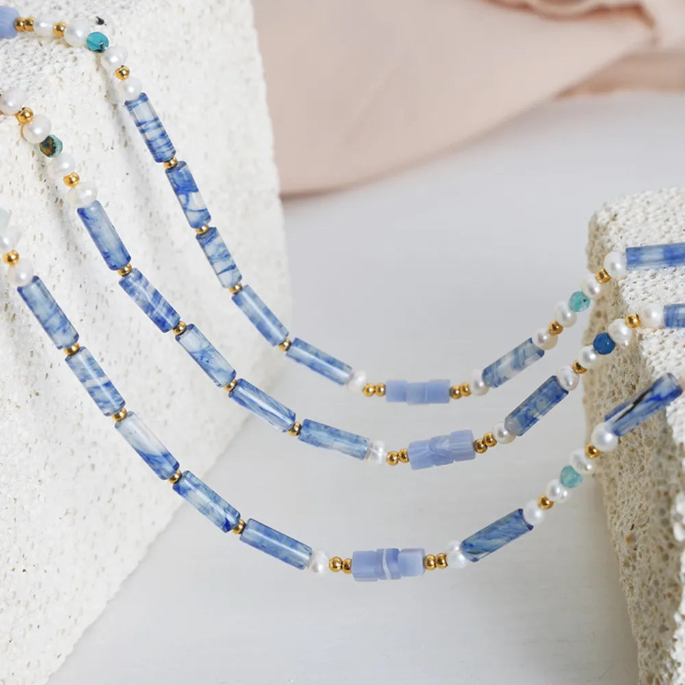 The Gulf Blue Pearl Necklace