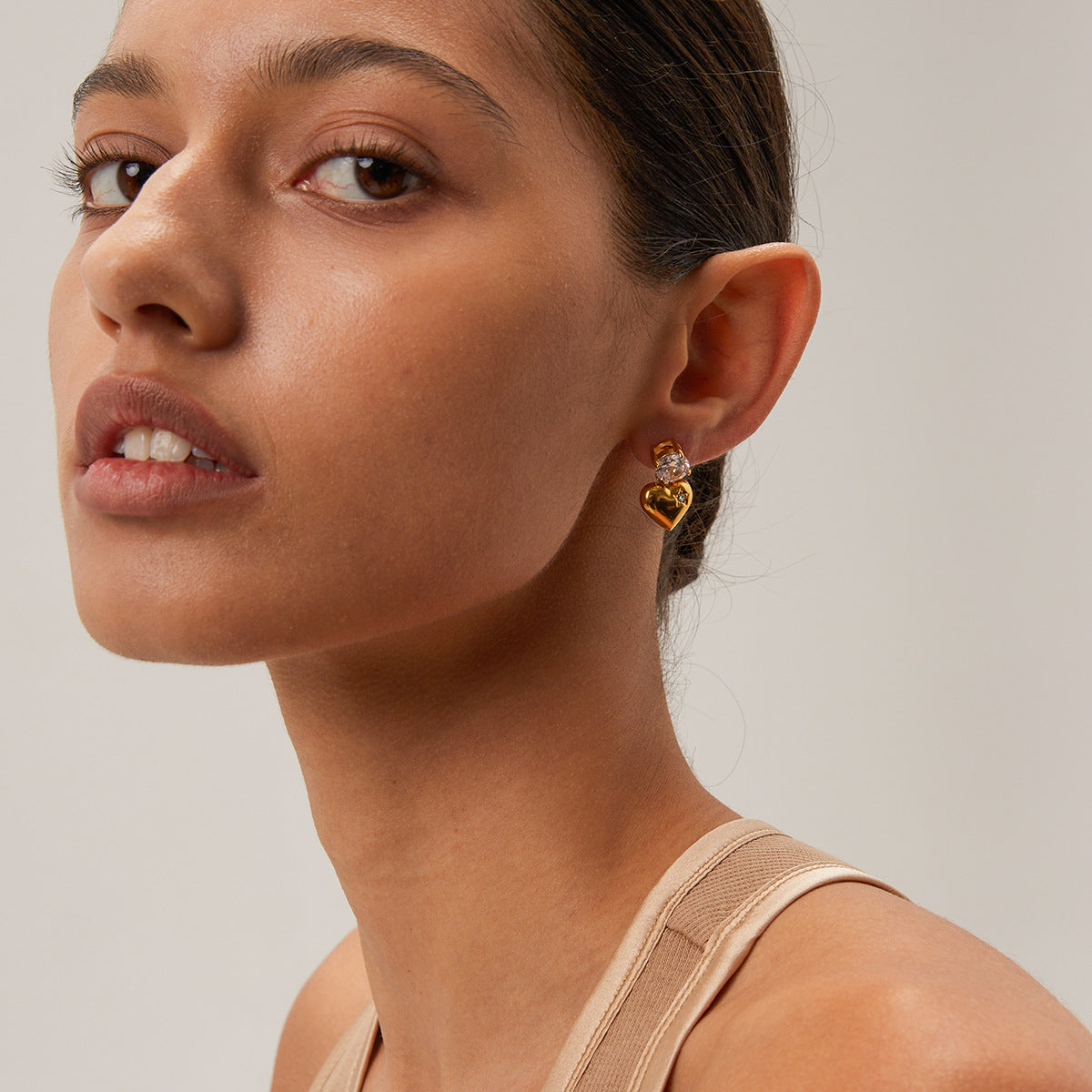 Golden Heartlight Drop Earrings