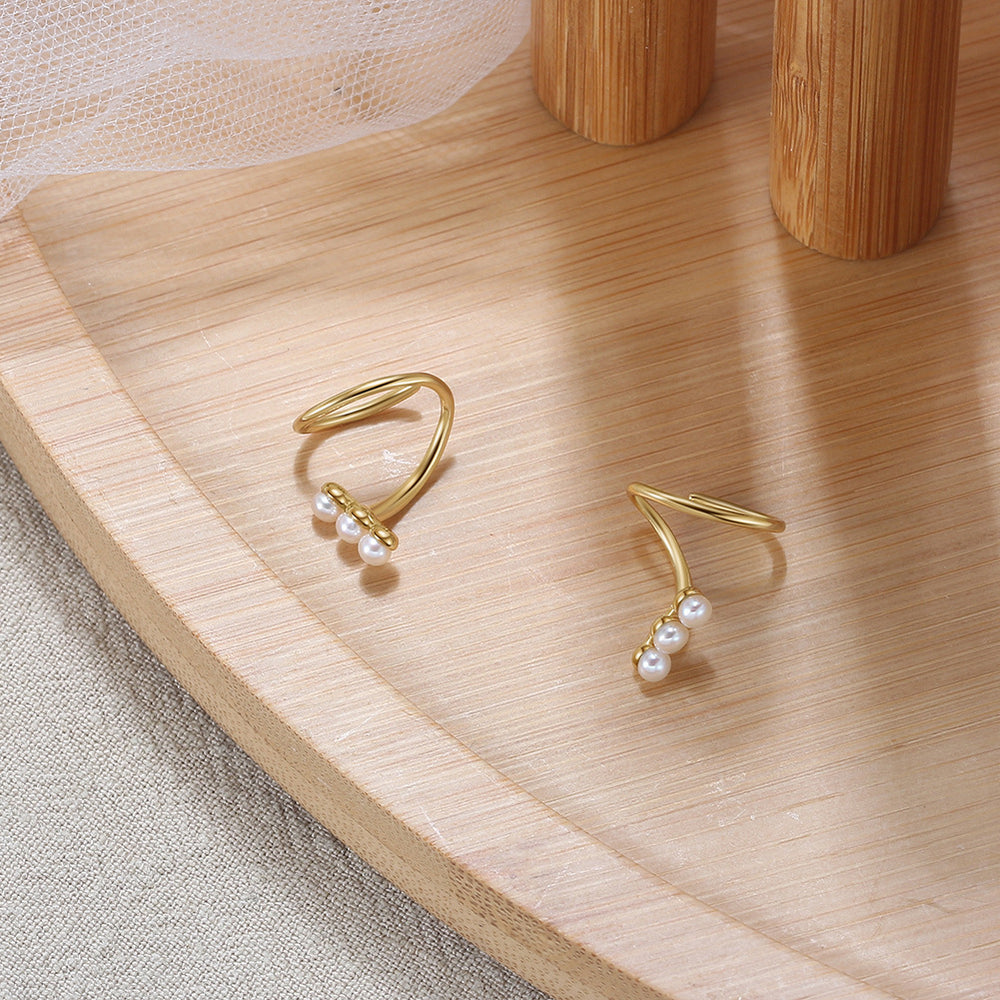 Gulf Pearl Wave Earrings