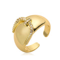 Golden Loop Clear-Accent Cuff Ring
