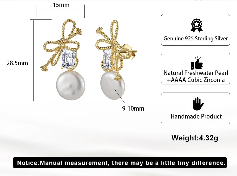 Gulf Pearl Bow Drop Earrings
