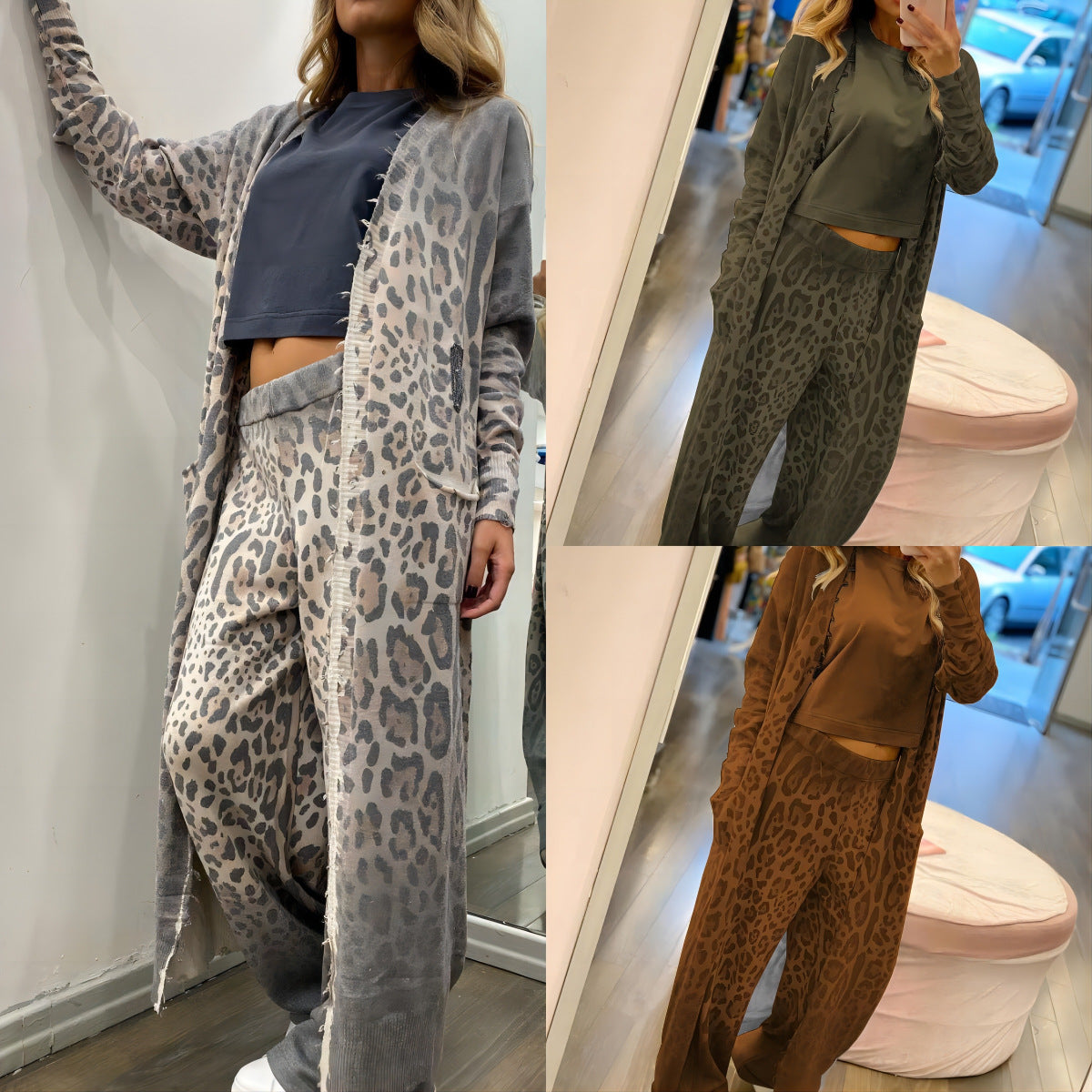 Salty Leopard Cardigan & Pant Set