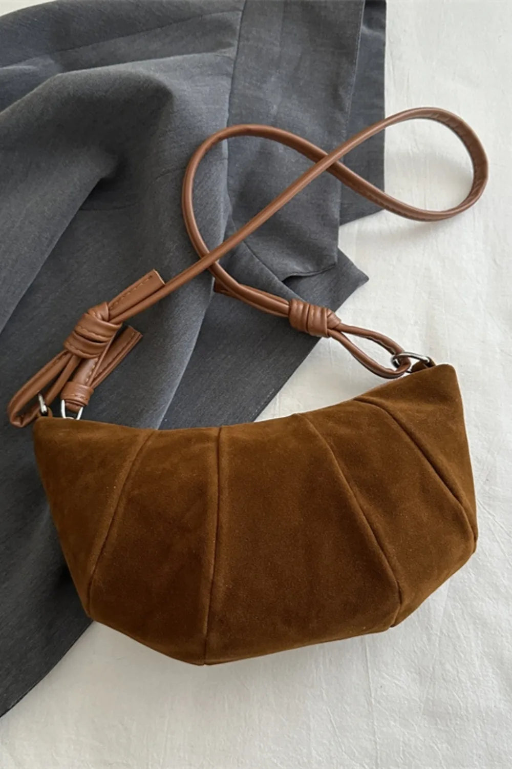 Mesa Velvet Crescent Shoulder Bag