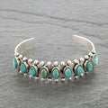 Turquoise-look western cuff bracelet with silver-tone detail for cowgirl outfits
