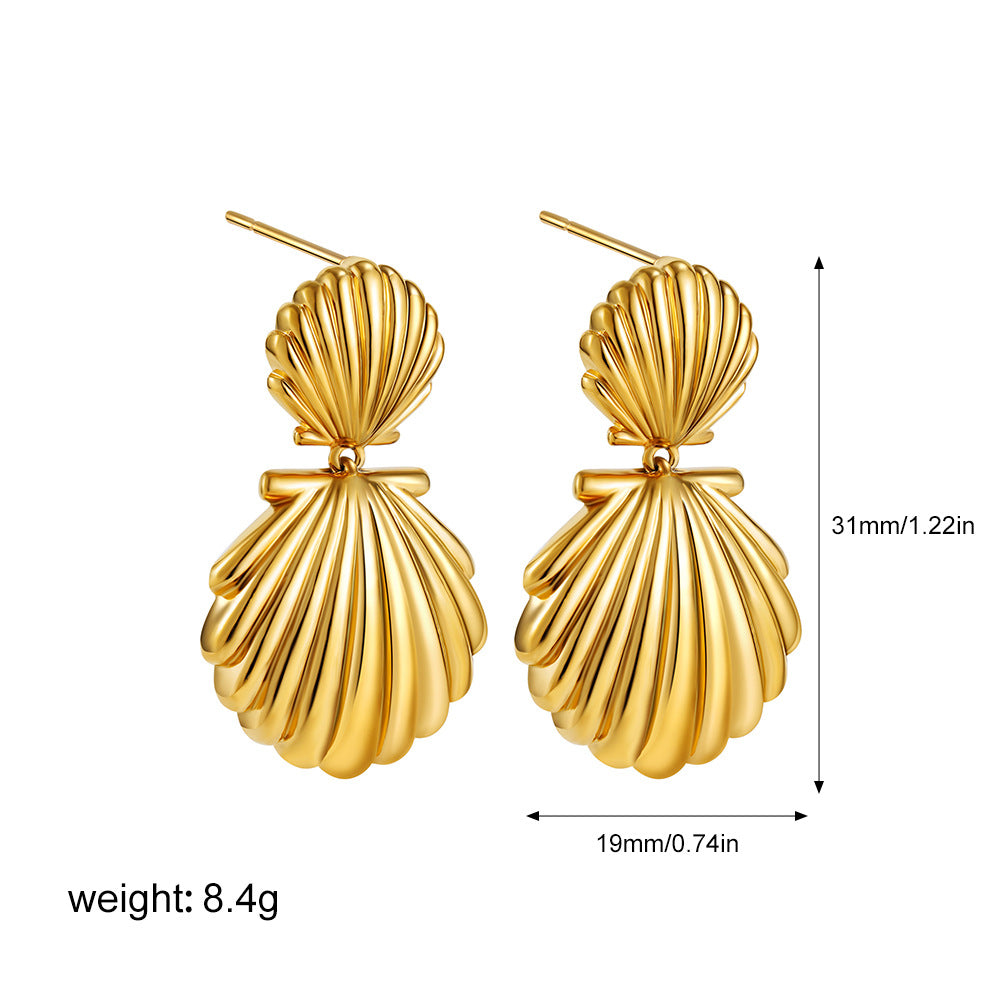 Sunlit Shell Statement Earrings