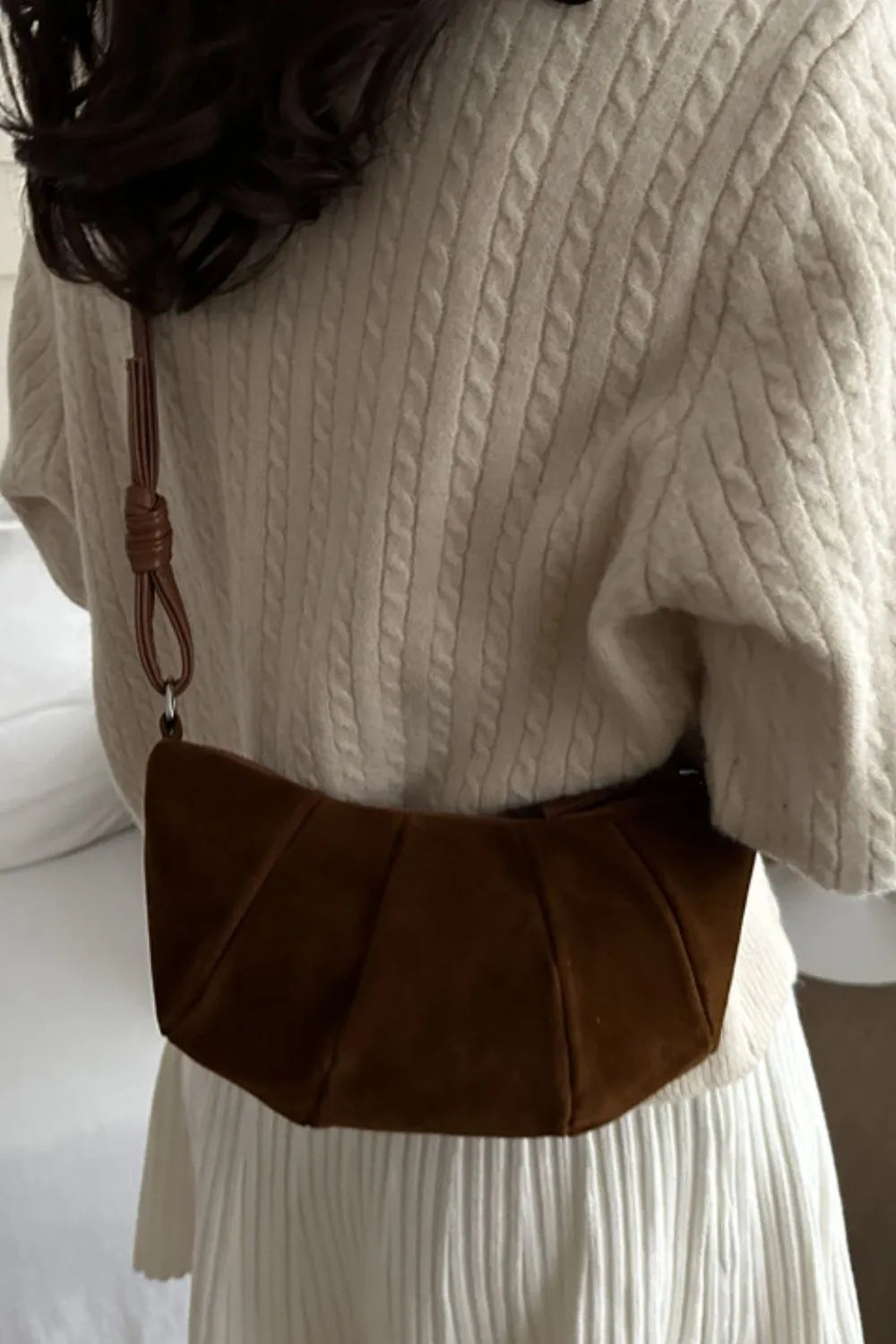 Mesa Velvet Crescent Shoulder Bag