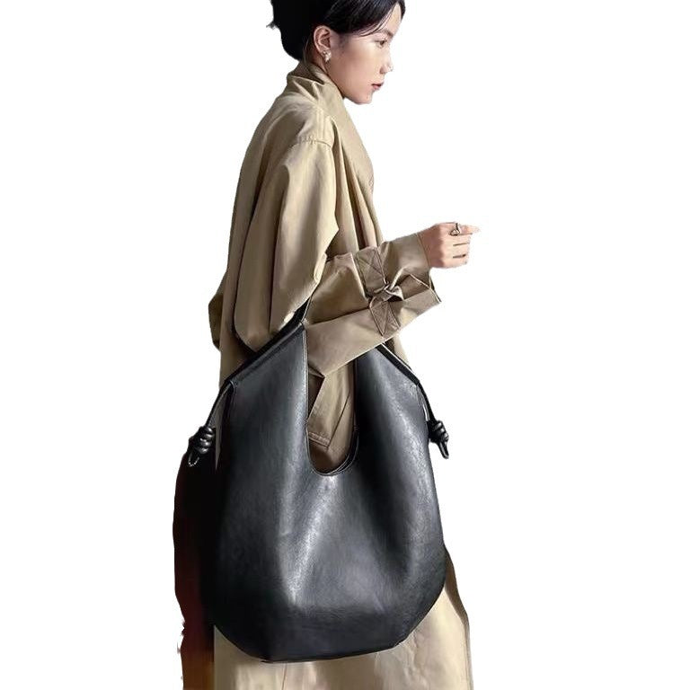 Midnight Drift Oversized PU Hobo Bag