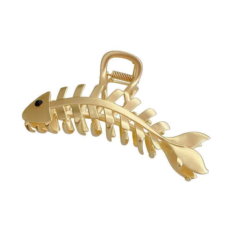 Golden Tide Fishbone Hair Claw