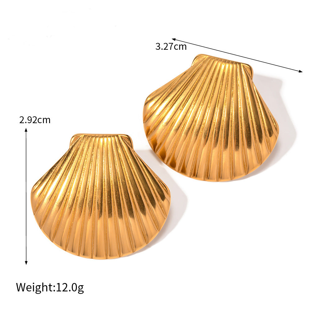 Sunlit Shell Statement Earrings