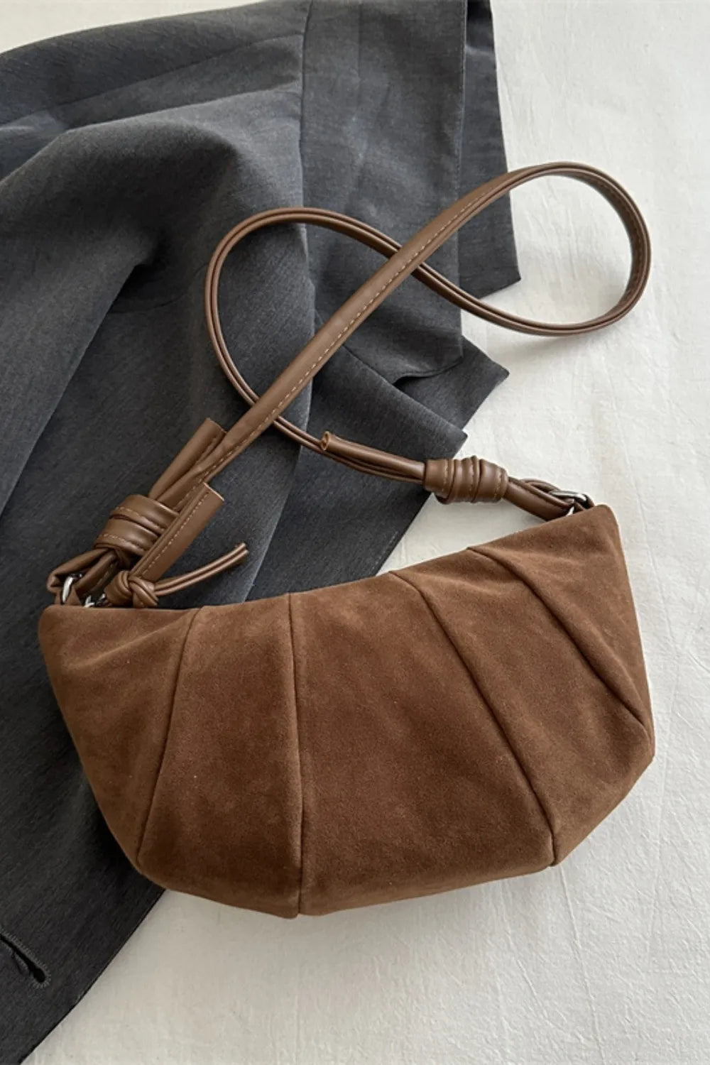 Mesa Velvet Crescent Shoulder Bag