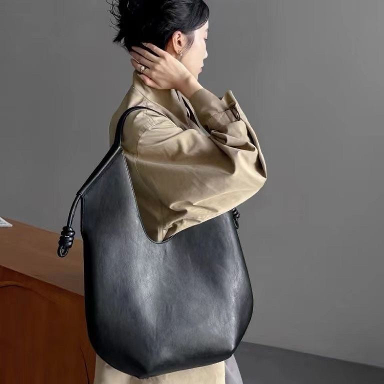 Midnight Drift Oversized PU Hobo Bag