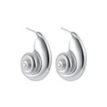 Silver Tide Conch Earrings