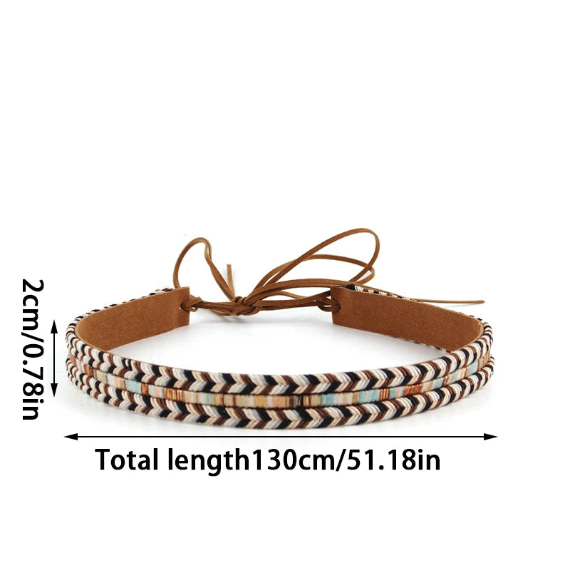 Western rope braid style hat band for cowgirl and straw hats