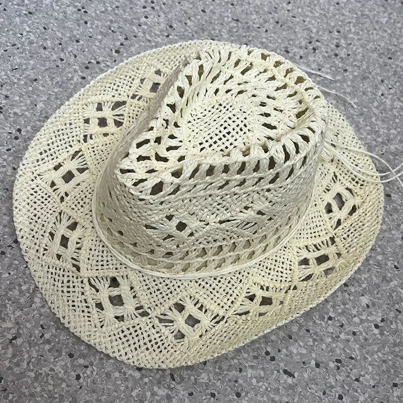 Straw western cowgirl hat for coastal cowgirl beach-to-bonfire outfits
