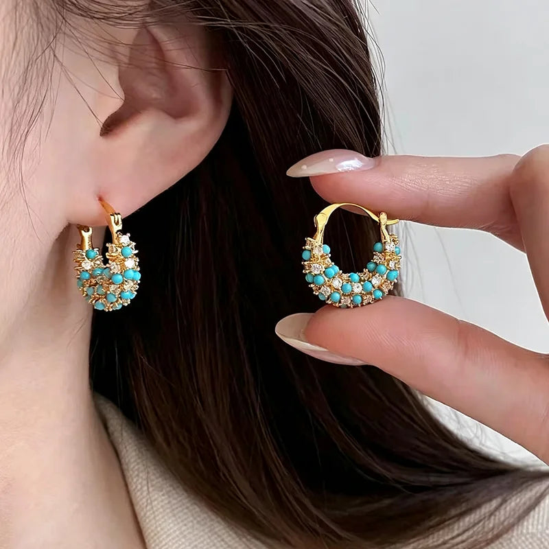 Blue Mesa Crystal Huggie Hoop Earrings