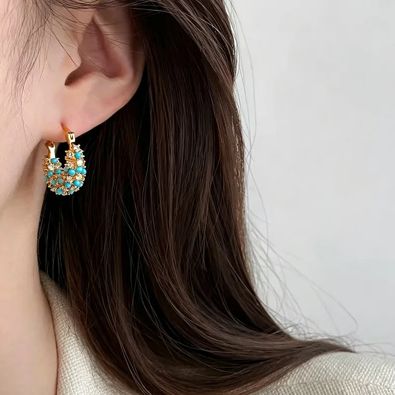Blue Mesa Crystal Huggie Hoop Earrings