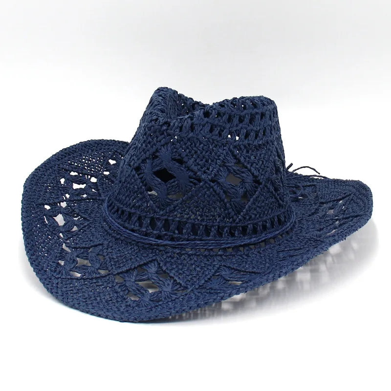 Straw western cowgirl hat for coastal cowgirl beach-to-bonfire outfits