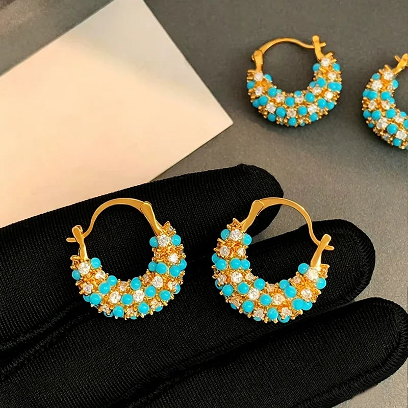 Blue Mesa Crystal Huggie Hoop Earrings