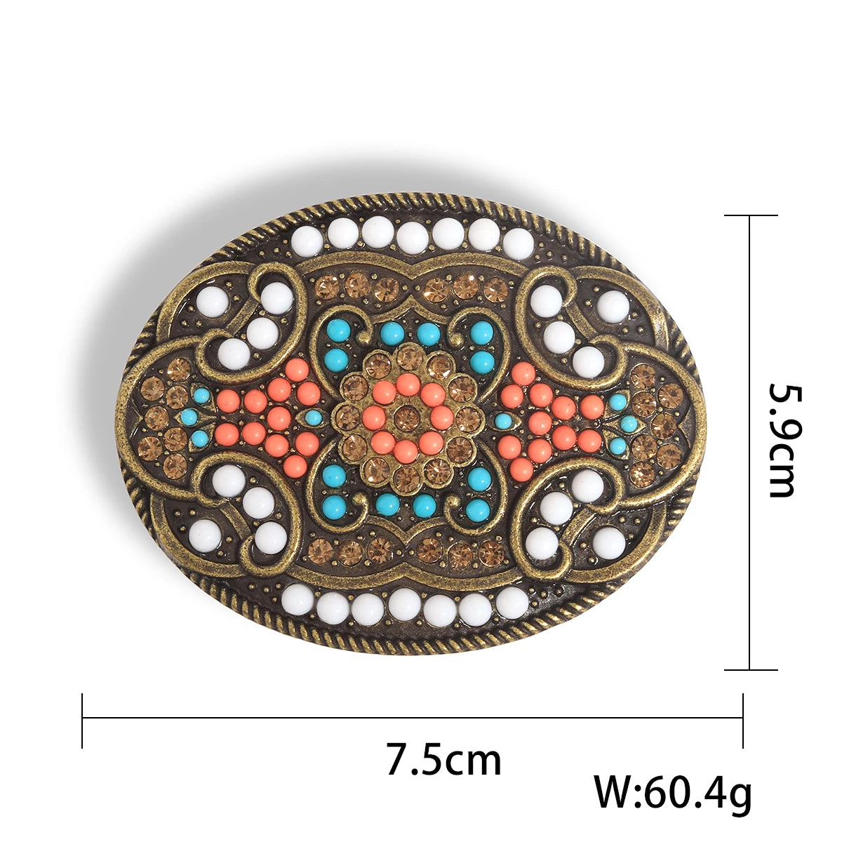 Turquoise-look western belt buckle with concho-style detail for coastal cowgirl outfits