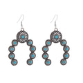 Turquoise-look statement earrings for western coastal cowgirl outfits