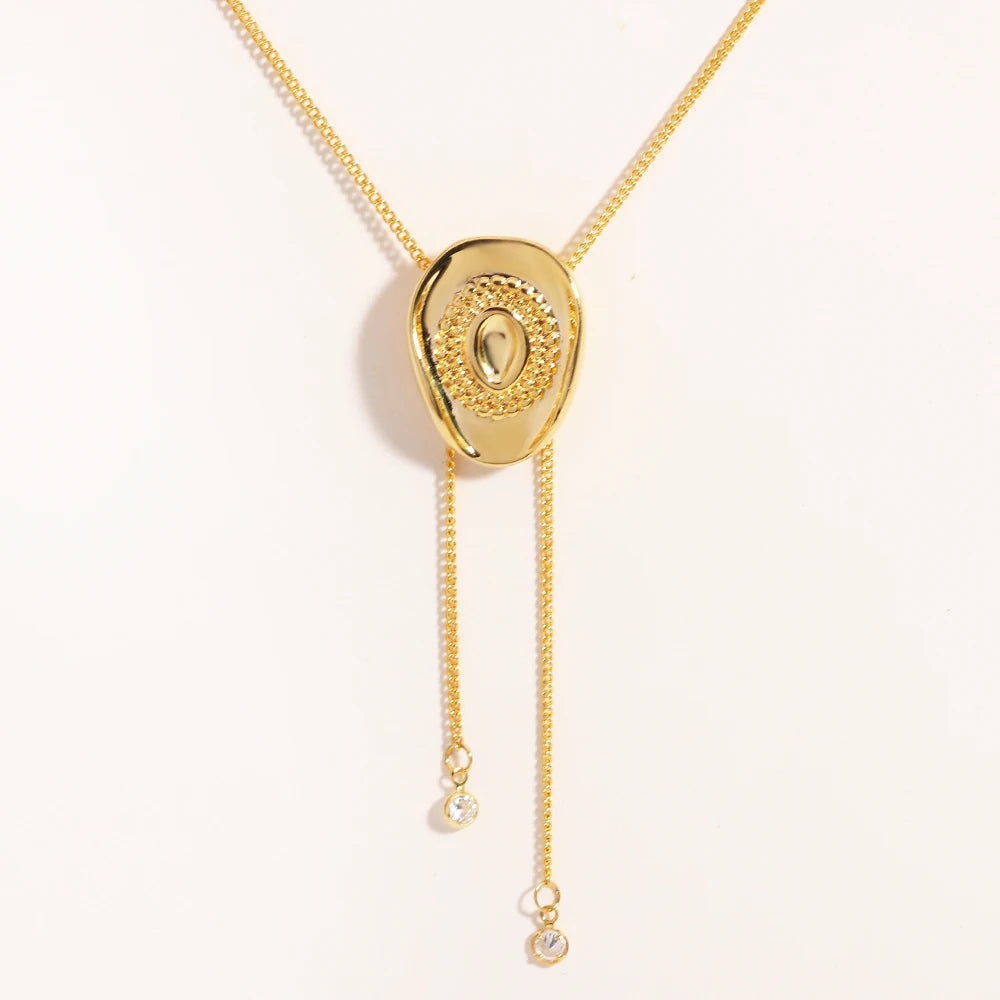 Gold-tone western boot and hat charm necklace for cowgirl outfits