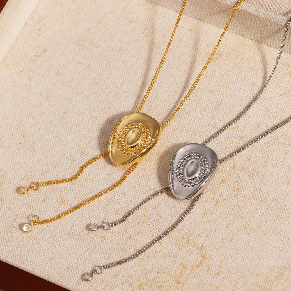 Gold-tone western boot and hat charm necklace for cowgirl outfits