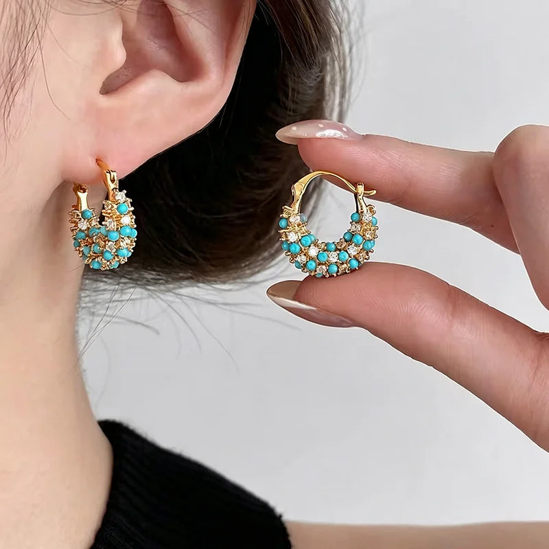 Blue Mesa Crystal Huggie Hoop Earrings