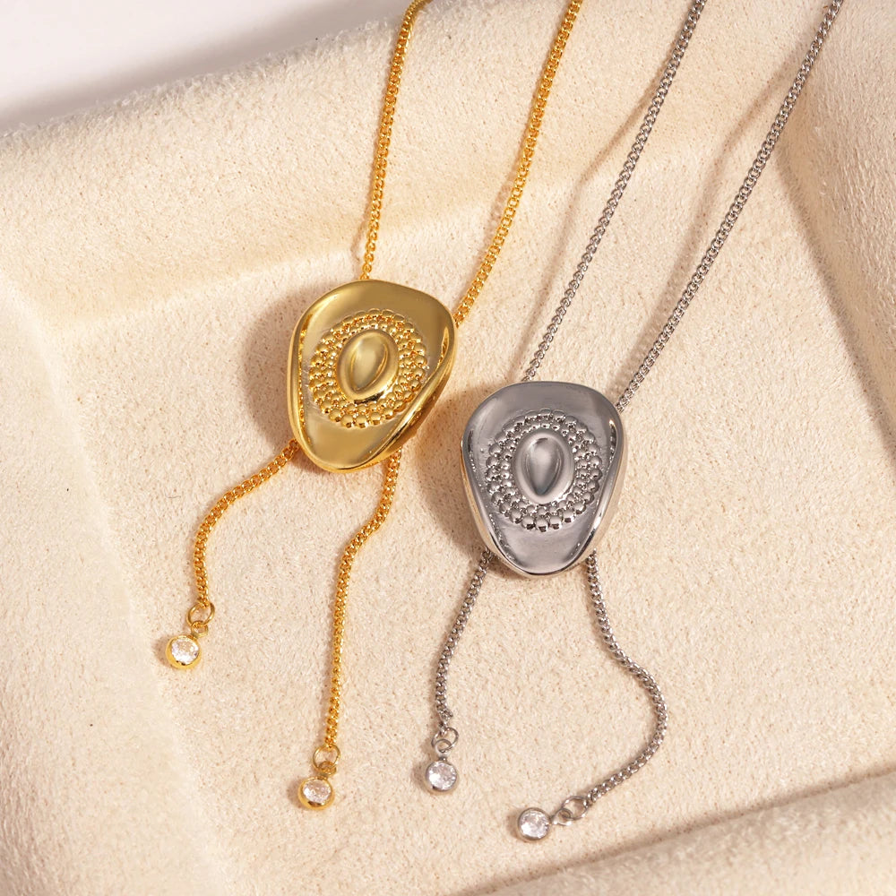 Gold-tone western boot and hat charm necklace for cowgirl outfits
