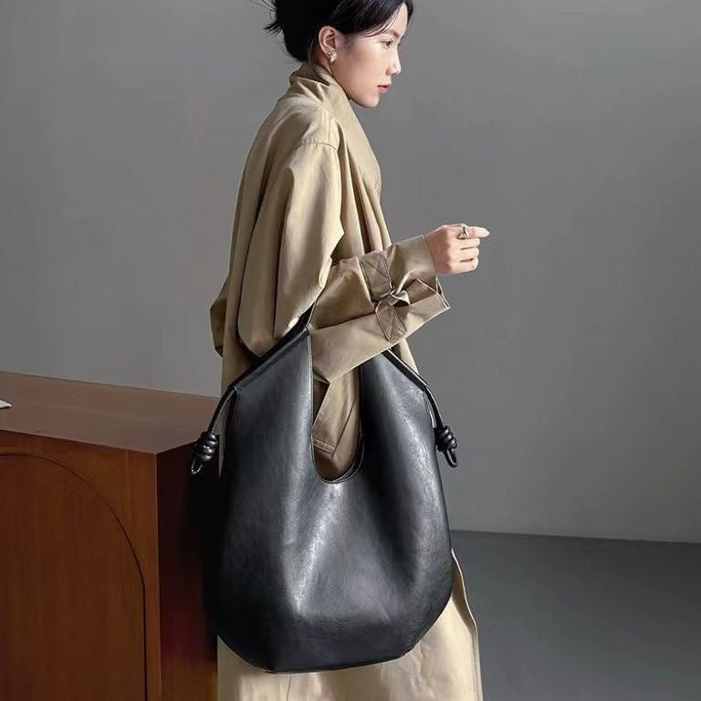 Midnight Drift Oversized PU Hobo Bag