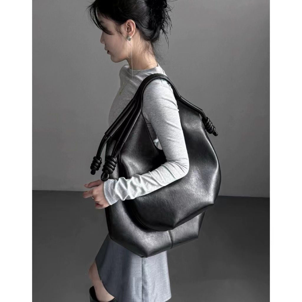Midnight Drift Oversized PU Hobo Bag